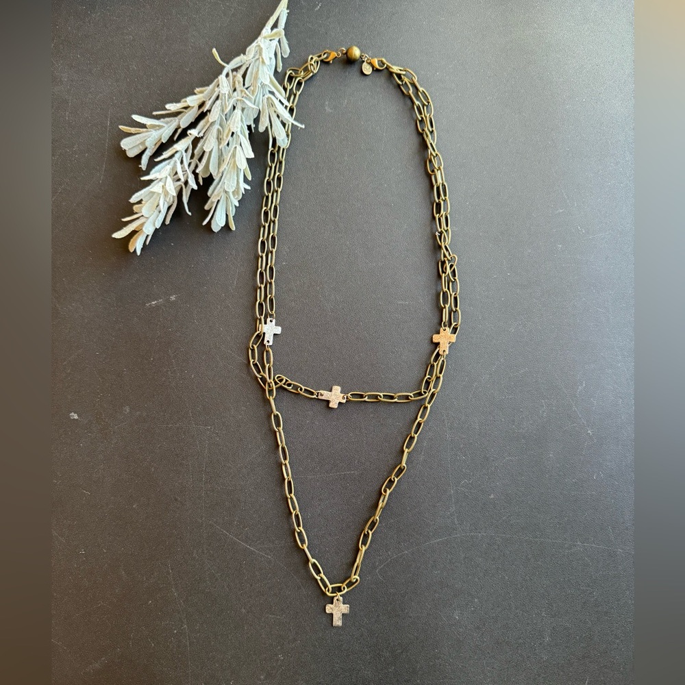 Layered Cross Necklace